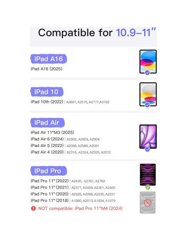 Inateck Teclado Ultraligero para iPad 10/11 Gen Gris