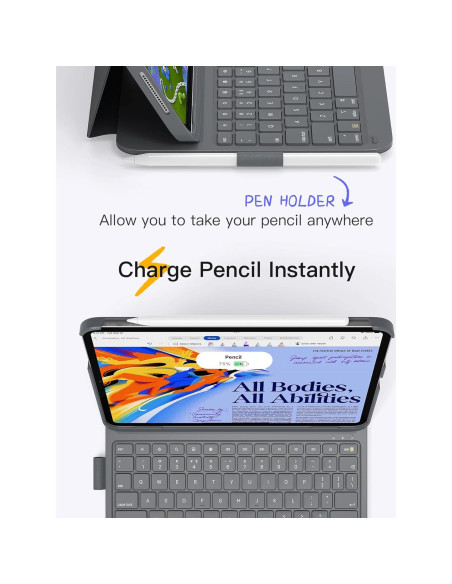 Inateck Teclado Ultraligero para iPad 10/11 Gen Gris