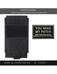 Funda Táctica Molle Heyqie Negra para iPhone y Samsung 2
