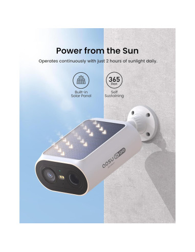 Cámaras de Seguridad Solar AOSU Kit 2 Cámaras 2K WiFi