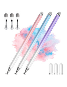 Lápiz Stylus Universal AmberVec 2 en 1 Alta Precisión 3 Pzs