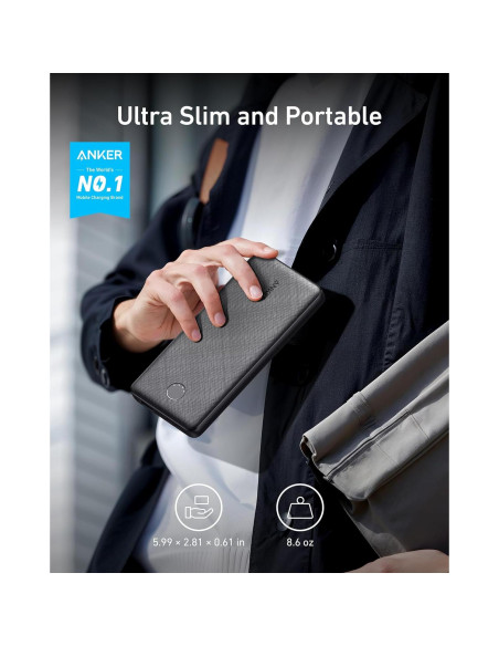 Anker Power Bank 10,000mAh USB-C Carga Rápida Negro - Paquete de 2