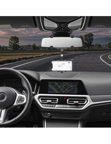 Soporte para Teléfono en Espejo Retrovisor SXhyf 360 Ajustable