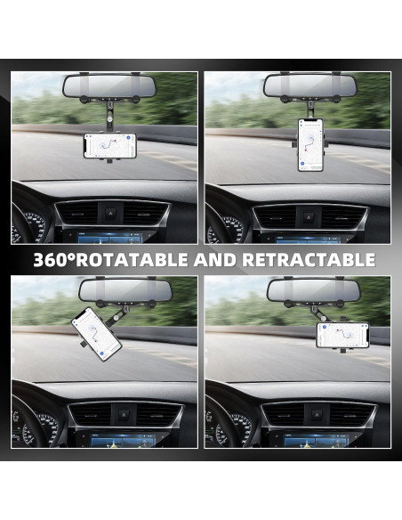 Soporte para Teléfono en Espejo Retrovisor SXhyf 360 Ajustable
