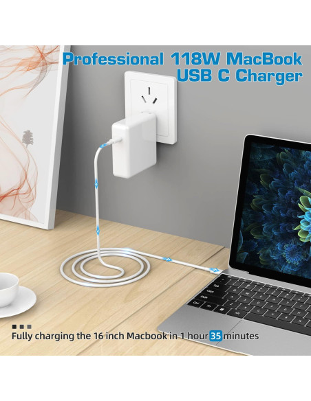 Cargador USB C 118W Furgor para MacBook Pro y Air