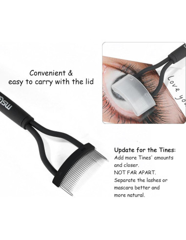 Peina de Pestañas MSQ Separadora de Acero Inoxidable Negra