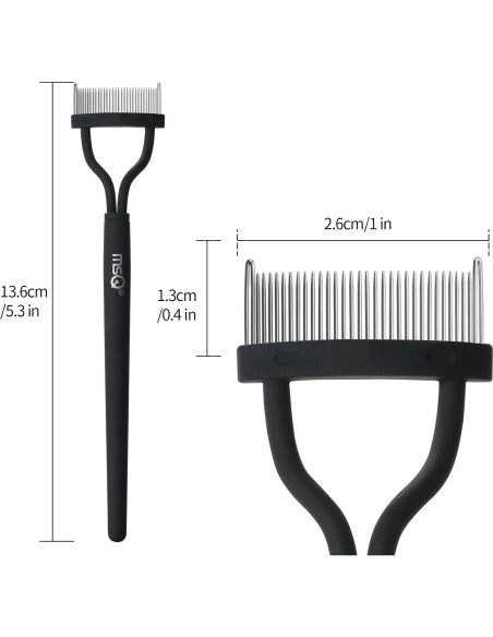 Peina de Pestañas MSQ Separadora de Acero Inoxidable Negra