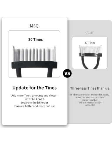 Peina de Pestañas MSQ Separadora de Acero Inoxidable Negra