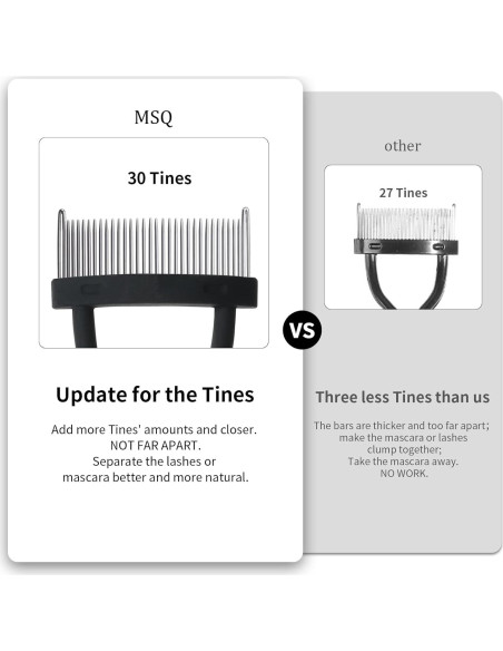 Peina de Pestañas MSQ Separadora de Acero Inoxidable Negra