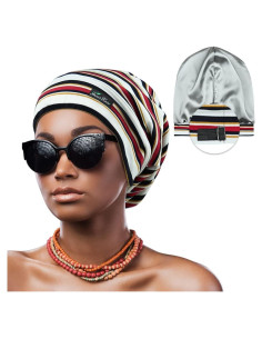 Gorro de Sueño Ajustable Satén Multicolor para Dreadlocks