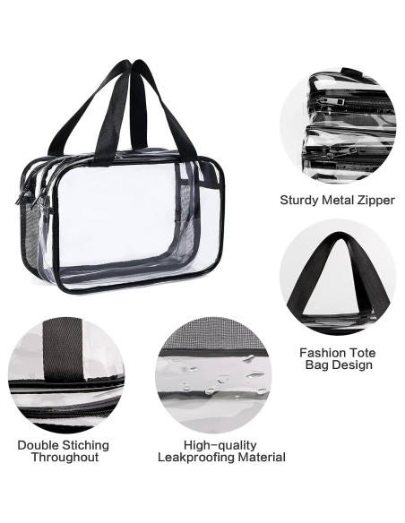 Bolsa de Aseo Transparente Auseibeely Grande Impermeable
