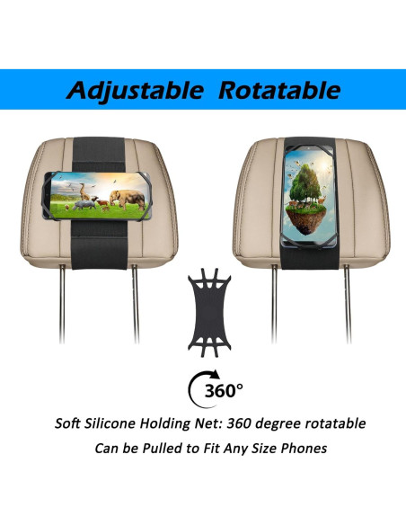 Soporte para Teléfono WELLMETE para Reposacabezas Auto Soporte para Teléfono WELLMETE para Reposacabezas Auto