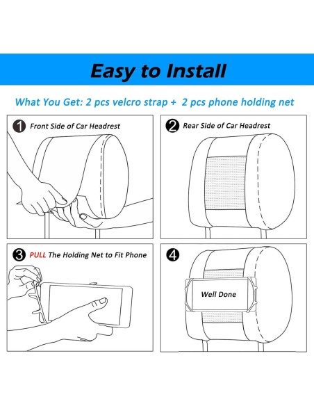 Soporte para Teléfono WELLMETE para Reposacabezas Auto Soporte para Teléfono WELLMETE para Reposacabezas Auto