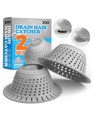 Captador de Cabello ZAA para Drenaje de Baño - 2 Piezas