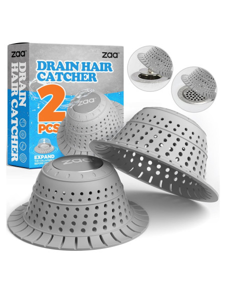 Captador de Cabello ZAA para Drenaje de Baño - 2 Piezas