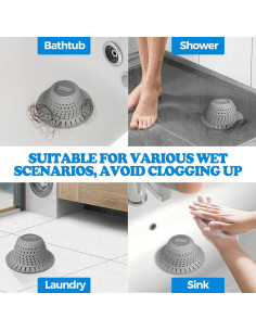 Captador de Cabello ZAA para Drenaje de Baño - 2 Piezas 2
