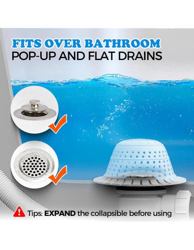 Captador de Cabello ZAA para Drenaje de Baño - 2 Piezas