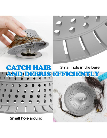 Captador de Cabello ZAA para Drenaje de Baño - 2 Piezas