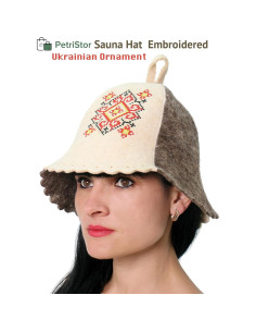 Sombrero de Sauna PetriStor Lana Rojo Tamaño Grande 2