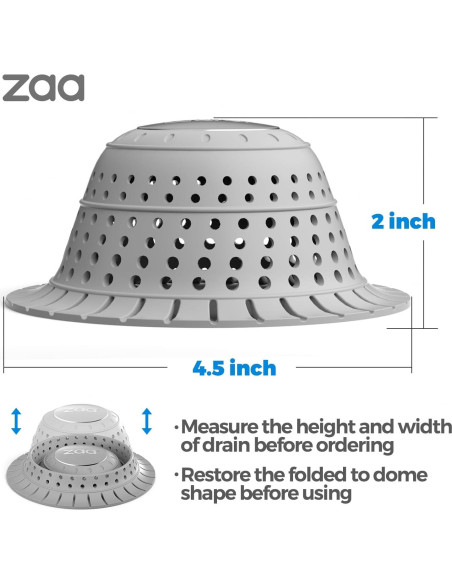 Captador de Cabello ZAA para Drenaje de Baño - 2 Piezas