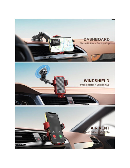 Cargador Inalámbrico para Auto JOYMASS 15W Rojo Soporte Teléfono