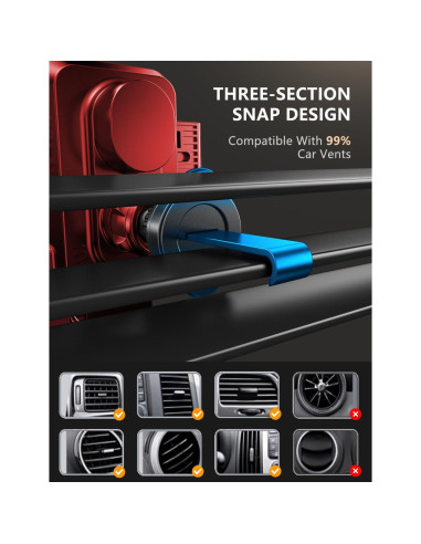 Cargador Inalámbrico para Auto JOYMASS 15W Rojo Soporte Teléfono