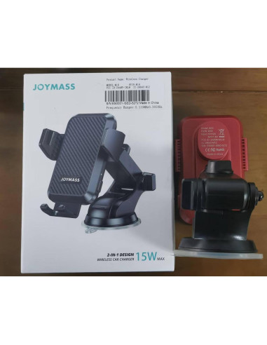 Cargador Inalámbrico para Auto JOYMASS 15W Rojo Soporte Teléfono