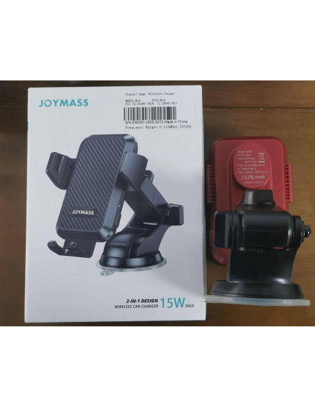 Cargador Inalámbrico para Auto JOYMASS 15W Rojo Soporte Teléfono