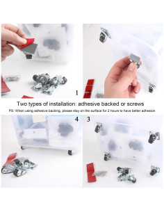 Mini Ruedas Giratorias Autoadhesivas WANLIAN 13mm 8 Piezas 2