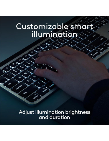 Teclado Inalámbrico Logitech MX Keys S para Mac - Gris Pálido