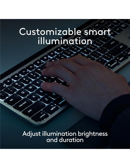 Teclado Inalámbrico Logitech MX Keys S para Mac - Gris Pálido