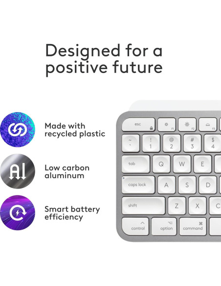 Teclado Inalámbrico Logitech MX Keys S para Mac - Gris Pálido