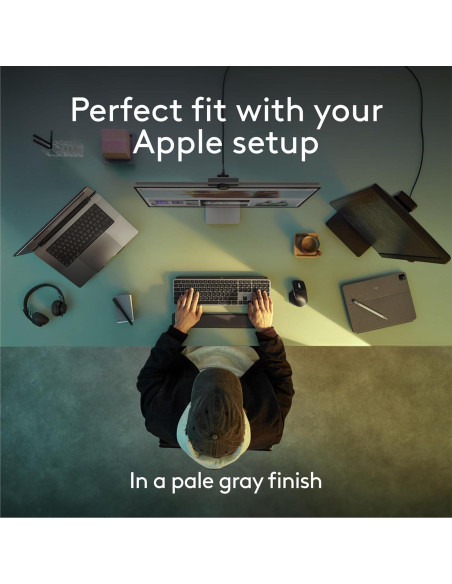 Teclado Inalámbrico Logitech MX Keys S para Mac - Gris Pálido