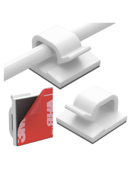 Clips para Cables Yocice 40pcs Adhesivos Fuertes Blanco