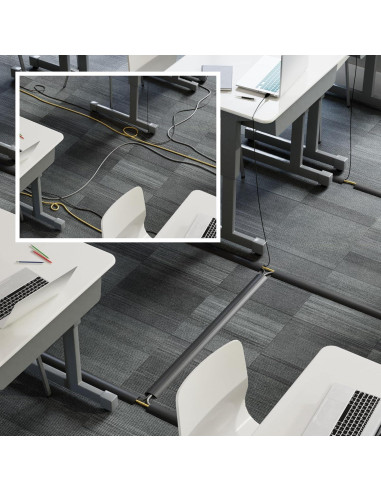 Cubierta de Cable de Suelo D-Line 6 Pies Negra Antideslizante