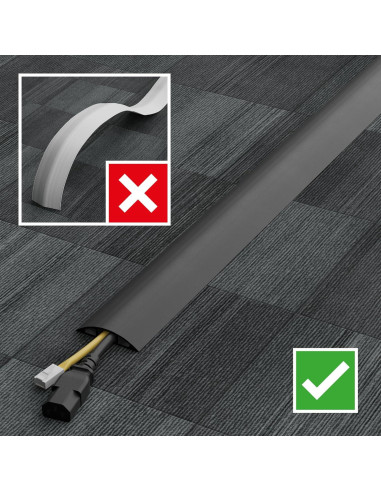 Cubierta de Cable de Suelo D-Line 6 Pies Negra Antideslizante