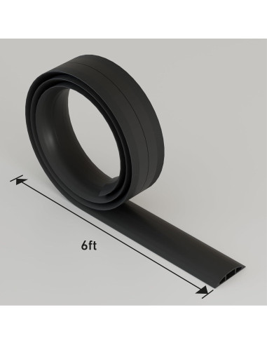 Cubierta de Cable de Suelo D-Line 6 Pies Negra Antideslizante