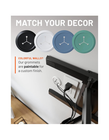 Ocultadores de Cables ECHOGEAR - Paquete de 4 Blancos