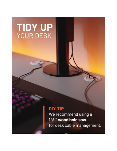 Ocultadores de Cables ECHOGEAR - Paquete de 4 Blancos