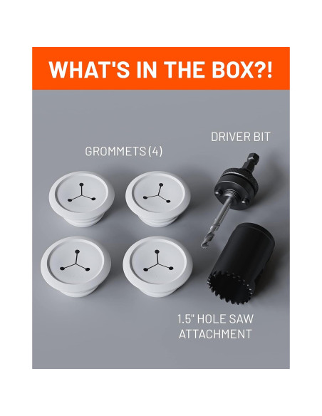 Ocultadores de Cables ECHOGEAR - Paquete de 4 Blancos