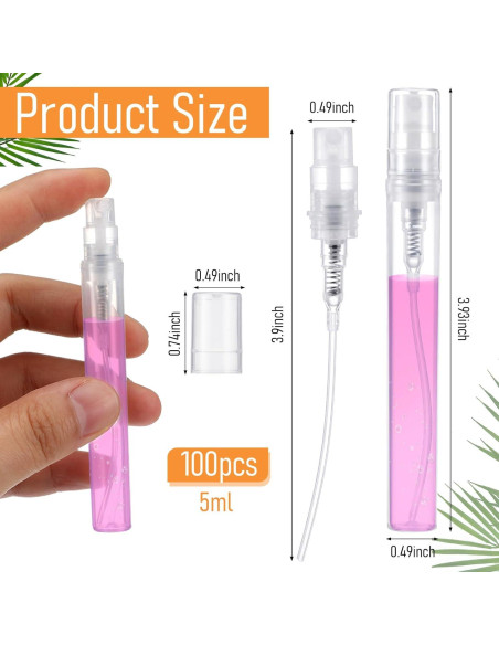100 Botellas de Spray 5ml MBAIYO Recargables Transparentes