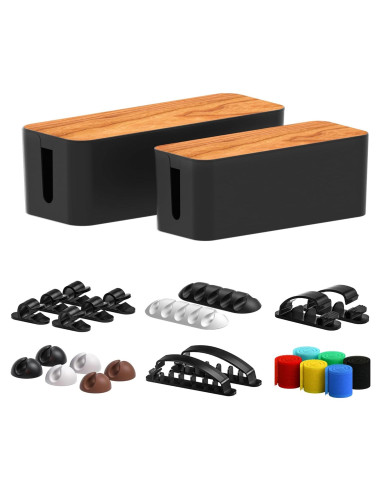Caja Organizadora de Cables CABLE GARDEN 2 Piezas Negro
