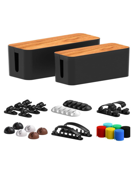 Caja Organizadora de Cables CABLE GARDEN 2 Piezas Negro