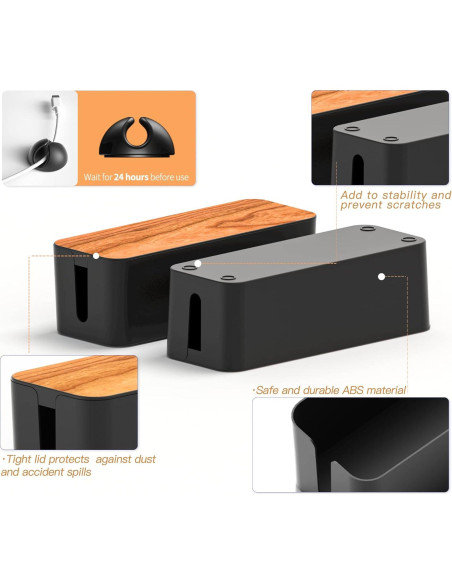 Caja Organizadora de Cables CABLE GARDEN 2 Piezas Negro