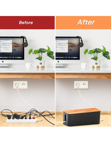 Caja Organizadora de Cables CABLE GARDEN 2 Piezas Negro