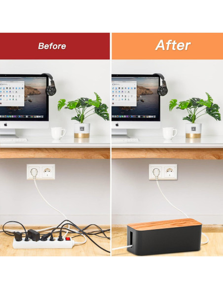 Caja Organizadora de Cables CABLE GARDEN 2 Piezas Negro