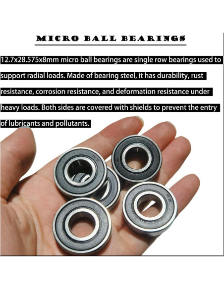 5 PCS Balero R8-2RS 12.7mm Doble Sellado para Electrodomésticos