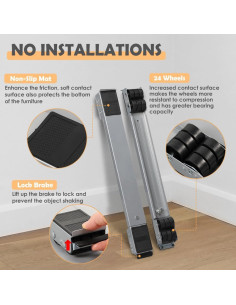 KELIXU Soporte Móvil para Electrodomésticos 660 kg Gris 2