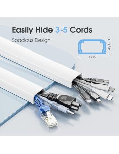 Cubierta de Cables Yecaye 119cm X-Large Pintable Blanca 2