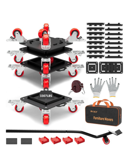 Carretilla de Muebles MYUEA 5 Ruedas 1498 kg con Freno